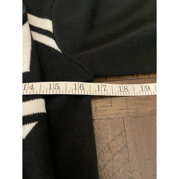 Open Front Cardigan Eye of Providence Black White Geometric Witchy Goth SZ Small - Picture 4 of 7